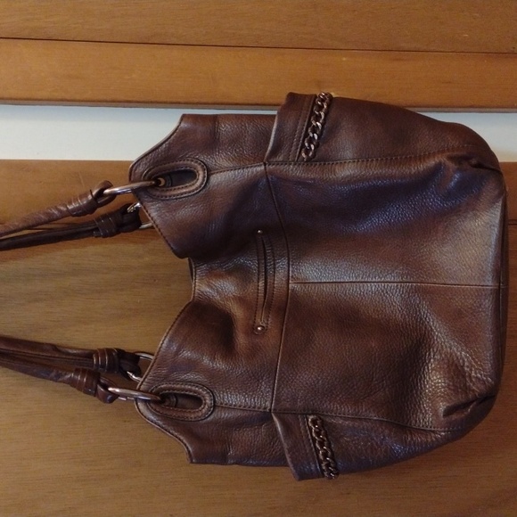 B. Makiwsky Rich Brown Leather Shoulder Bag - Picture 5 of 16